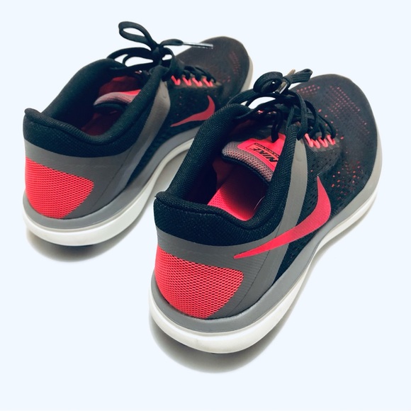 Nike Womens Flex 2016 RN 830751-012 Black Pink Running Shoes Lace Up Size 8.5 - Picture 2 of 6